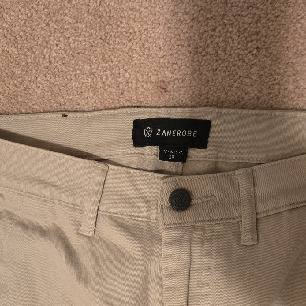 Zanerobe Men's Khaki Jogger Pants with Gray Cuffs - Picture 2 of 3